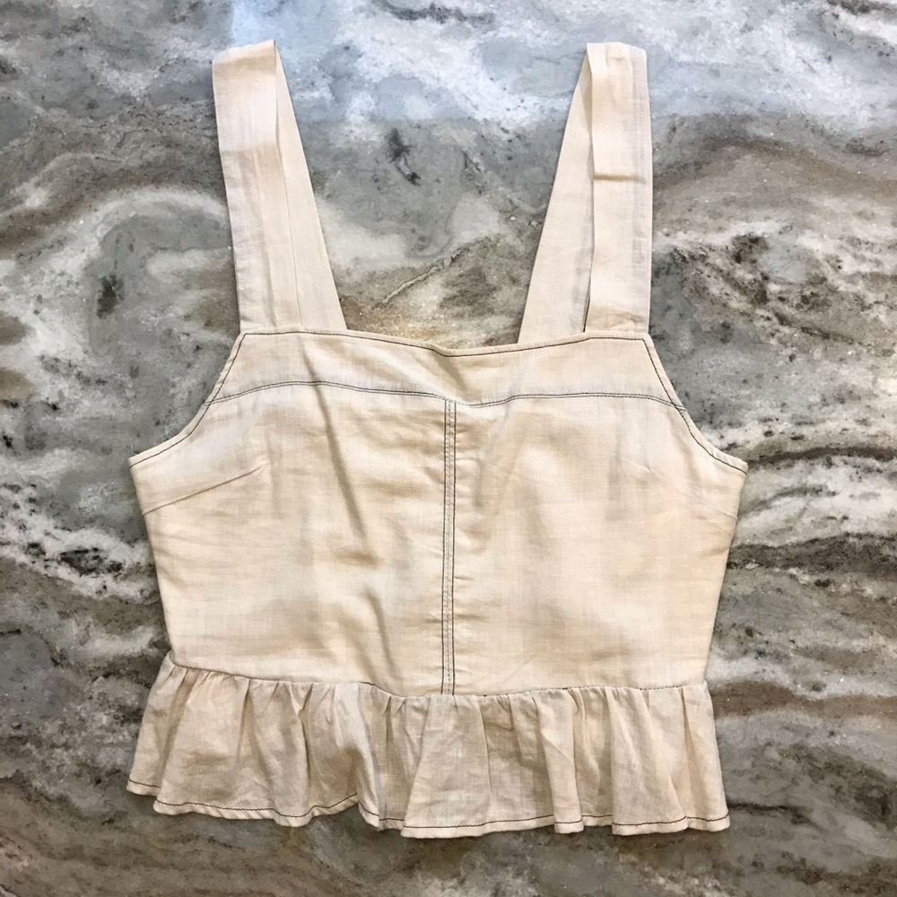 NWOT Cream Peplum crop top